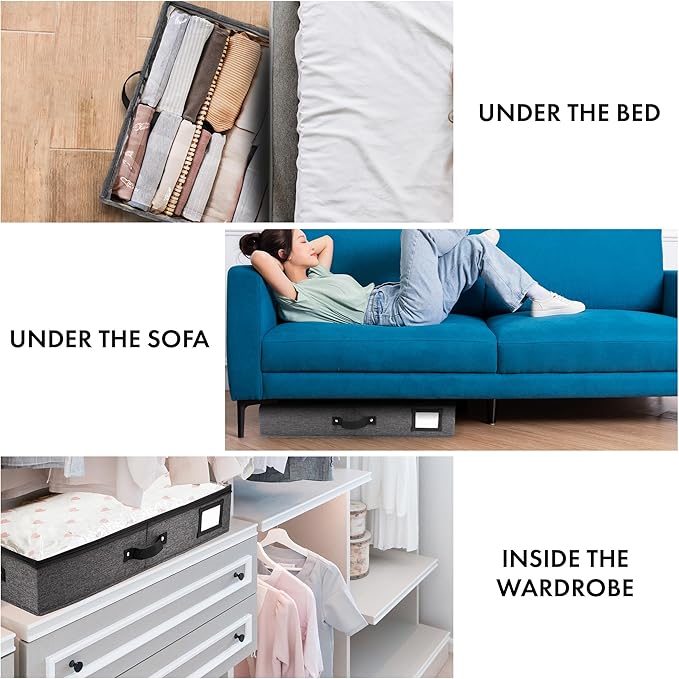 HOMELUX THEORY 2pc Under Bed Storage Containers, Bedroom Under the Bed Drawer - Image 5