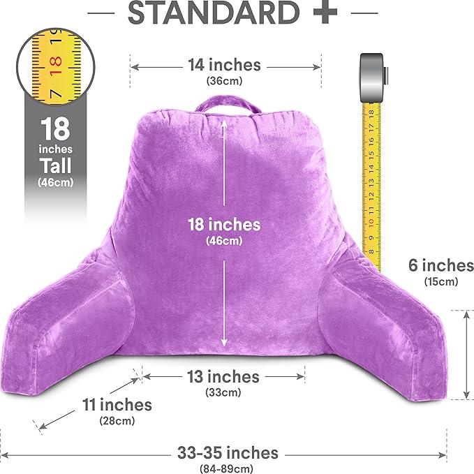Husband Pillow Light Purple, Original Reading Pillow in Bed Rest Chair - Image 2