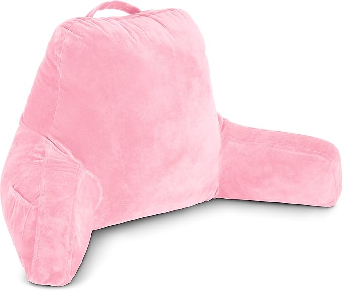 Husband Pillow Pink, Original Reading Pillow in Bed Rest Chair, Shredded Memory by HusbandPillow