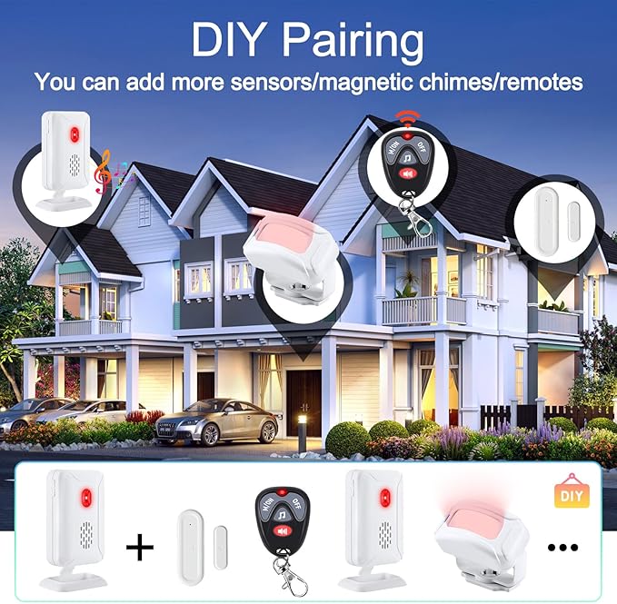 KCMYTONER Wireless Motion Sensor Detector Security Alarm Chime, Motion Sensor - Image 5