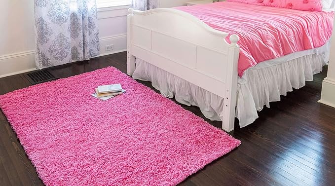 Unique Loom Solid Shag Collection Area Rug - Image 2