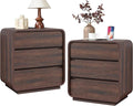 Modern Nightstand Set of 2, 23.2" Wide Wood Bedside Table by StandifurnoFurniture
