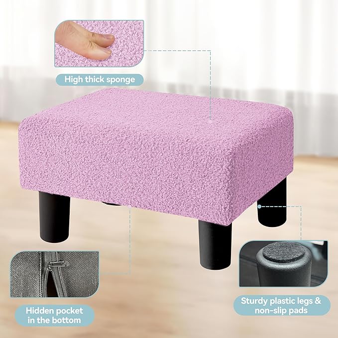 BRIAN & DANY Small Foot Stool Ottoman, Footstool - Image 6