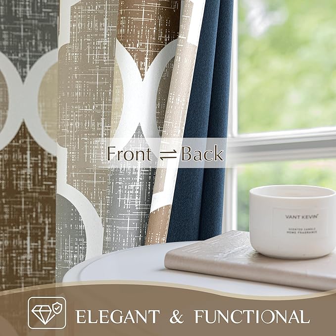 Beauoop 100% Blackout Curtains 63 Inches Long 2 Panels - Image 3
