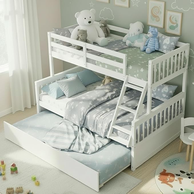 KOMFOTT Wood Twin Over Full Bunk Bed by KOMFOTT