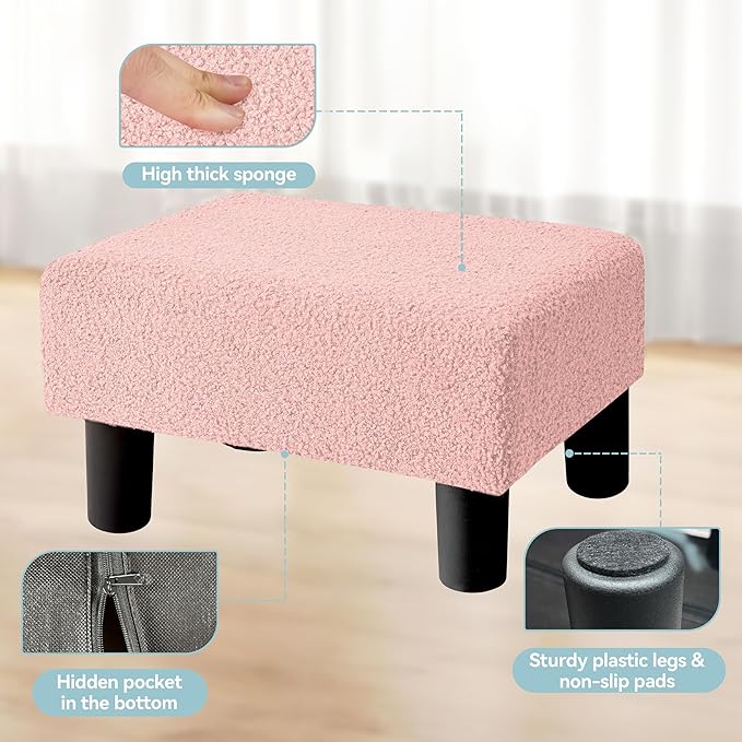 BRIAN & DANY Small Foot Stool Ottoman, Footstool - Image 4