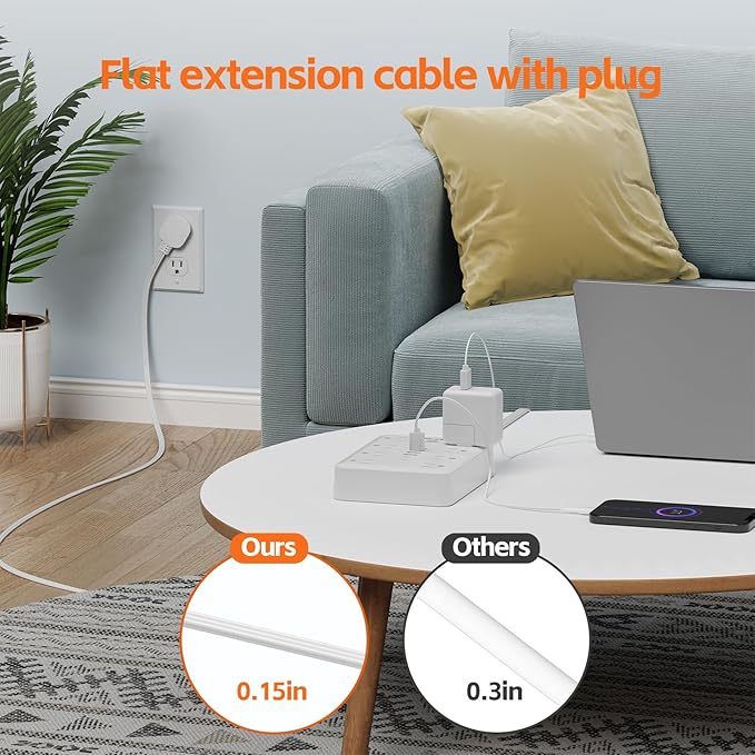 Surge Protector Power Strip -MCSCN 8 Outlets 6 USB - Image 7