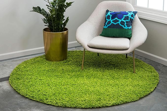 Unique Loom Solid Shag Collection Area Rug - Image 2