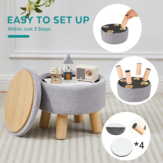 FIMIVIBI Small Foot Stool Ottoman - Image 4
