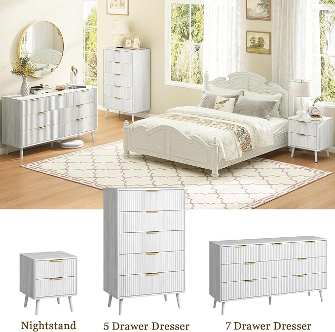 CARPETNAL Fluted 7 Drawer Dresser - Image 4