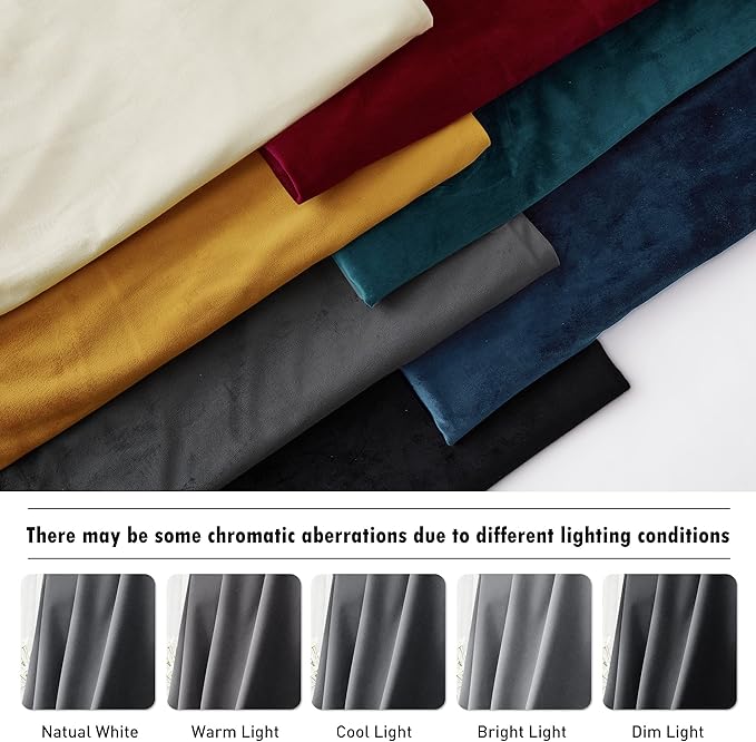 RYB HOME Grey Velvet Curtains 90 inches Long - Image 7
