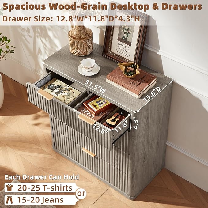 LEYAOYAO Fluted 5 Drawers Dresser - Image 5