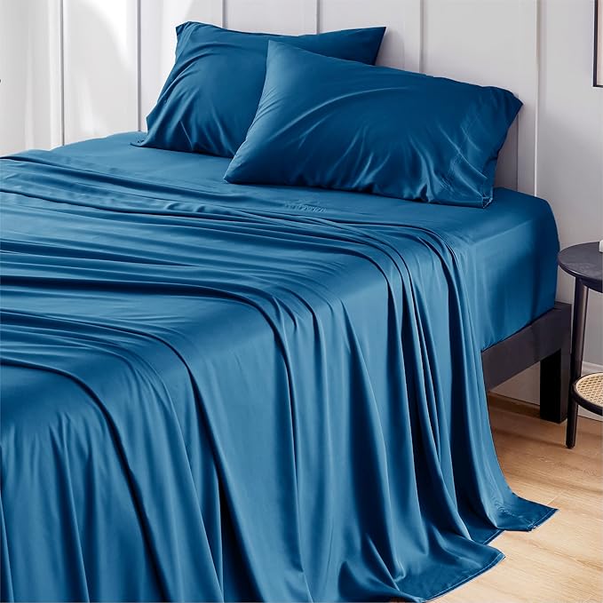 Bedsure Queen Sheet Set, Rayon Derived from Bamboo, Cooling Sheets, Deep Pocket - Image 8