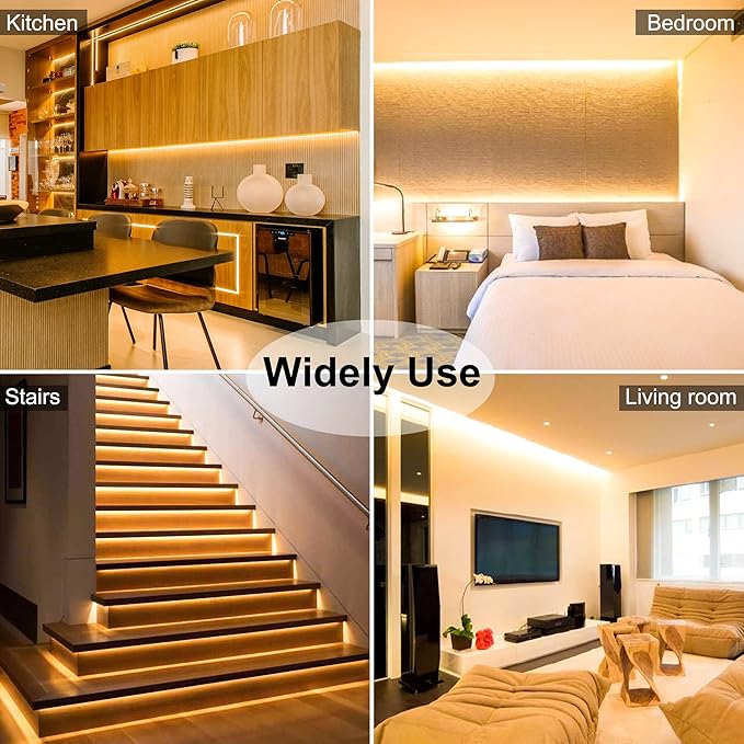 COB LED Strip, 16.4ft Warm White COB LED Strip Light, Dimmable LED Light Strip - Image 4