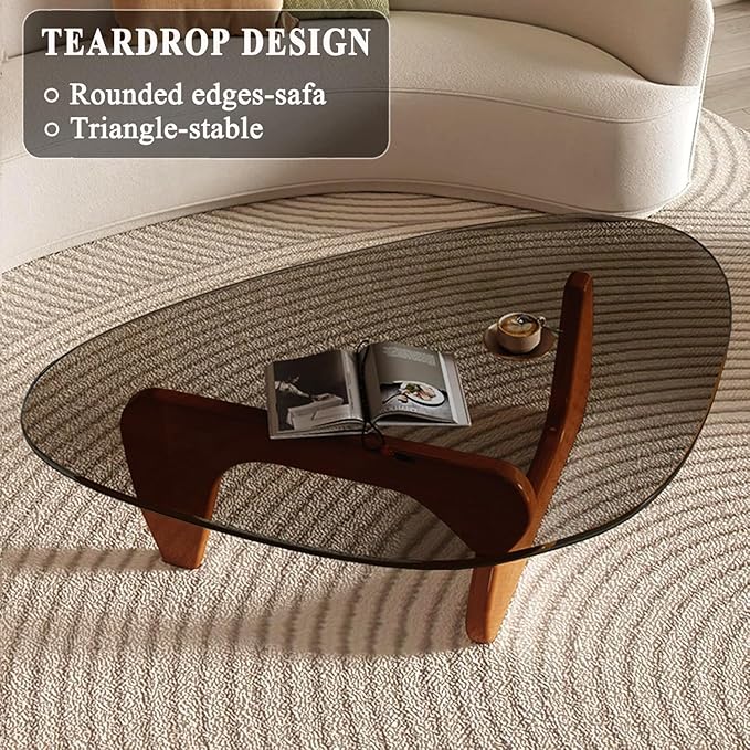 Modern Glass Coffee Table, Mid Century Small Coffee Table, Coffee Table - Image 4
