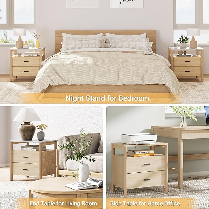 FavourLife Night Stand, Modern Large Nightstand - Image 6