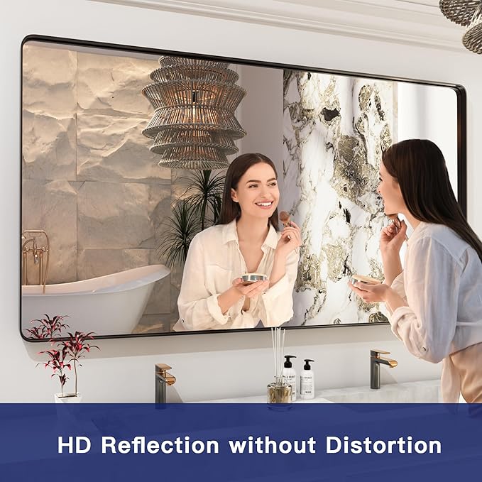 ISKM 60x30 Inch Black Framed Mirrors - Image 2