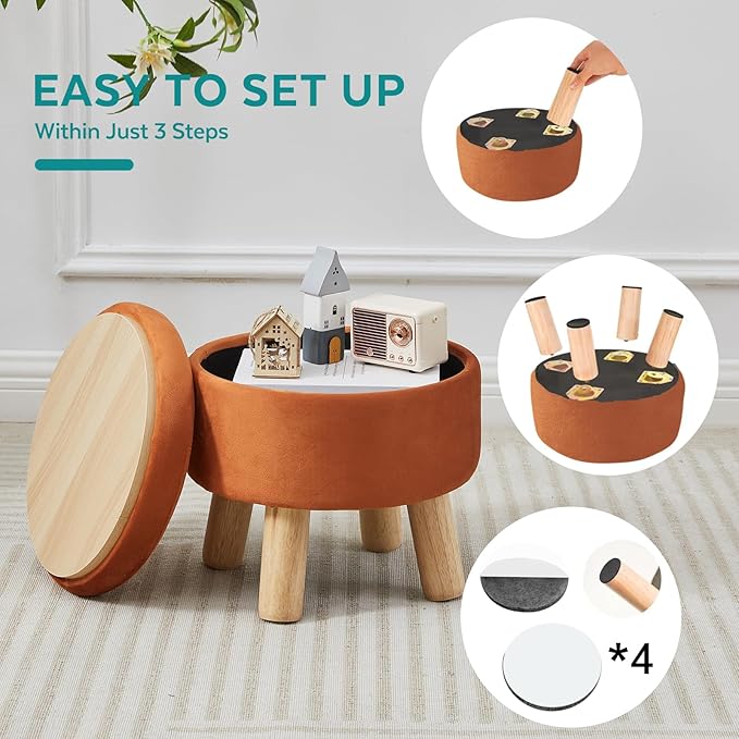 FIMIVIBI Small Foot Stool Ottoman - Image 4