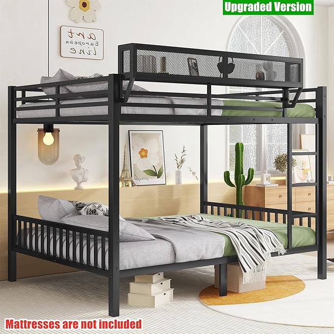 Upgraded & Stronger Heavy Duty Metal Queen Over Queen Bunk Bed - Image 9