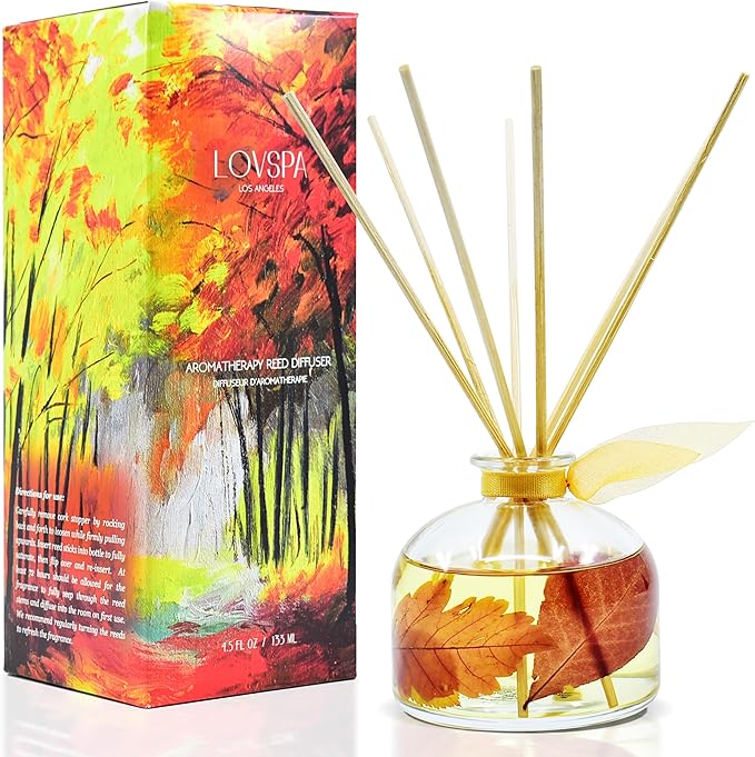 LOVSPA Reed Diffuser Set, Sugar & Spice Scented Oil Diffuser by LOVSPA