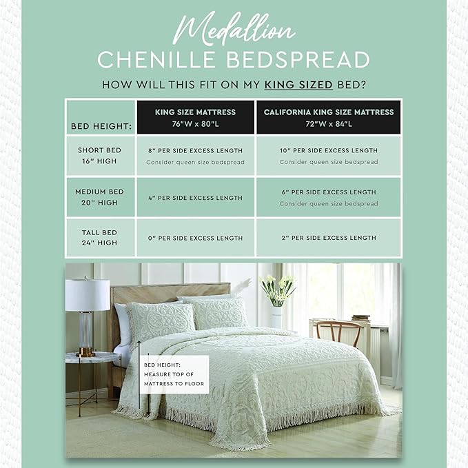 Beatrice Home Fashions Medallion Chenille Bedspread - Image 6