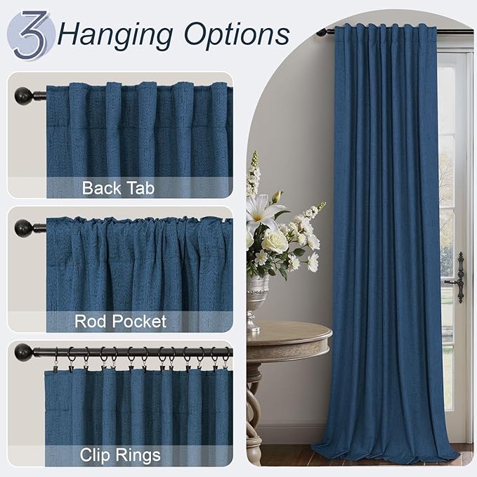 Navy Blue Small Blackout Curtains - Image 5