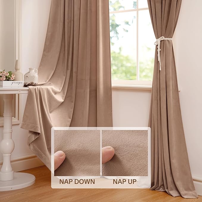 StangH Blush Beige Velvet Curtains - Image 4