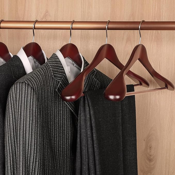 TOPIA HANGER Wide Shoulder Wooden Hangers, Suit Hangers - Image 5