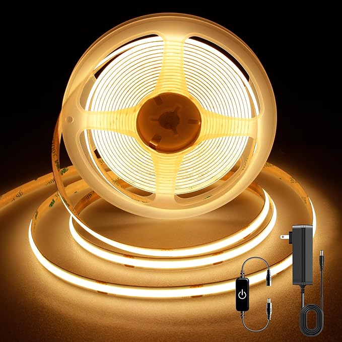 COB LED Strip, LED Strip Lights 5M/16.4ft, Touch Dimmable LED Strips, 2700K by PanderyCOBLightUPYourLife