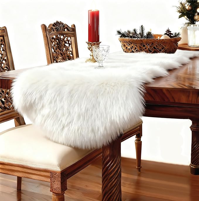 duduta White Faux Sheepskin Runner Rugs 2x6 ft, Fluffy Shag Bedroom Rug Fur - Image 6