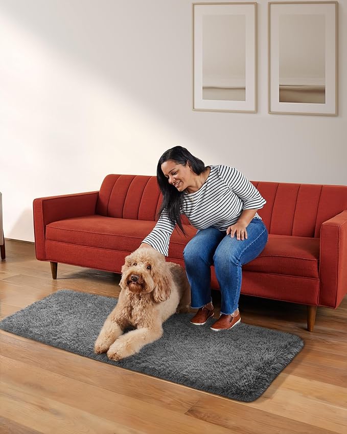 Ophanie Runner Rug for Hallway, 2x5 Upgrade Non-Slip Fluffy Soft Bedside Rugs - Image 3