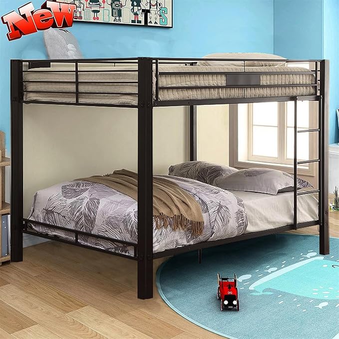 Upgraded Version Thicken Metal Heavy-Duty Queen Over Queen Bunk Bed, Best by Unknown