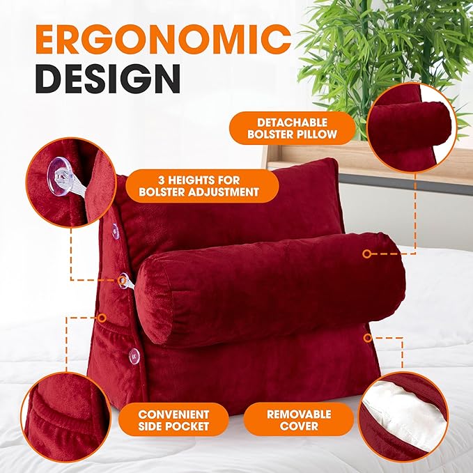 Cheer Collection Reading Wedge Pillow - Image 5
