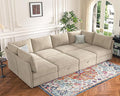 ABCASA 136.4" Oversized Modular Sectional Sleeper Sofa Bed, U Shaped by ABCASA