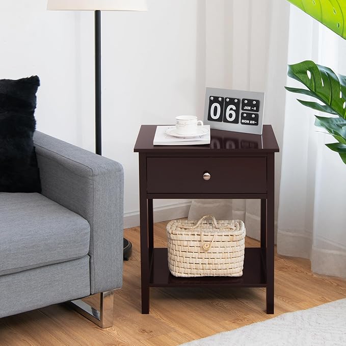 Giantex Nightstand Set of 2, Wood End Table - Image 7