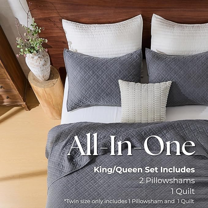 Queen Quilt Set with Shams Lightweight Quilted Bedspread Coverlet Thin - Image 8