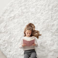 OLANLY Ivory Round Rugs for Bedroom by OLANLY