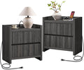 SICOTAS Night Stand Set of 2-Fluted Nightstands by SICOTAS