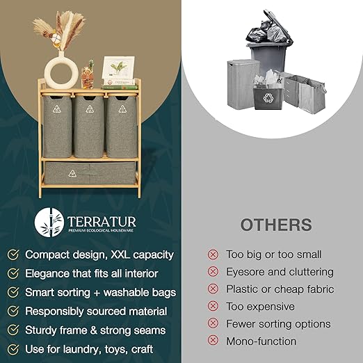 Terratur 4 Section Recycling Bin - Image 3