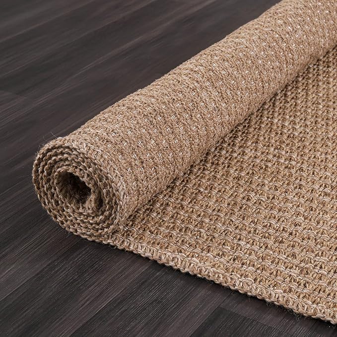Easy Jute Rug 9x12 Indoor Outdoor Natural Rugs Solid Fiber Rug Woven Area Rug - Image 5
