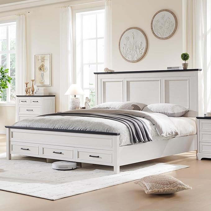 ACCOHOHO Farmhouse Queen Size Bed Frame - Image 7