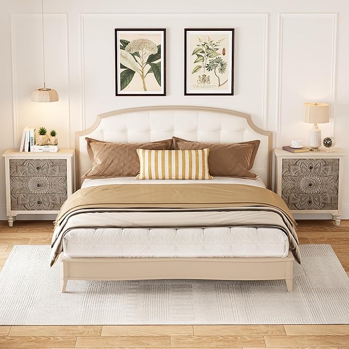COSIEST 3 Drawers Nightstand, Accent Dresser, Bedside Table, Bedroom Furniture - Image 6