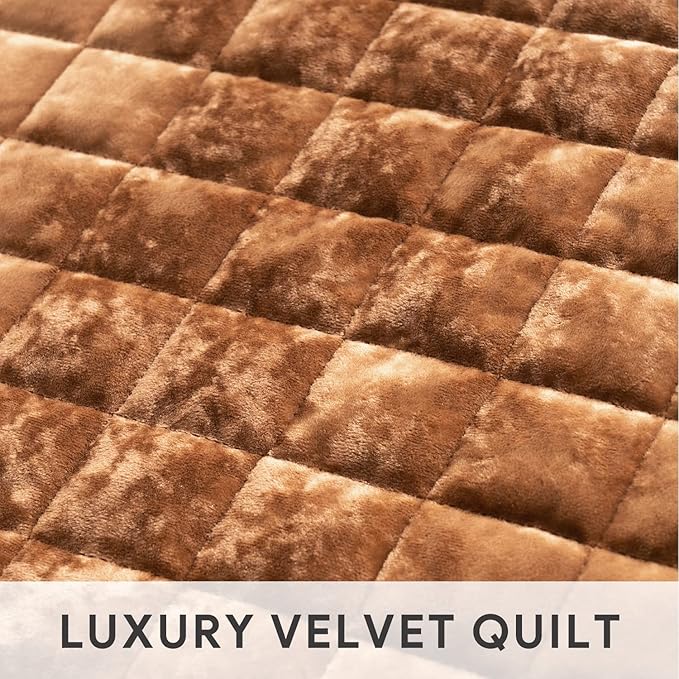 RECYCO Luxury Velvet Quilt Set King Size Bedding Sets, Ultra Soft Velvet - Image 4