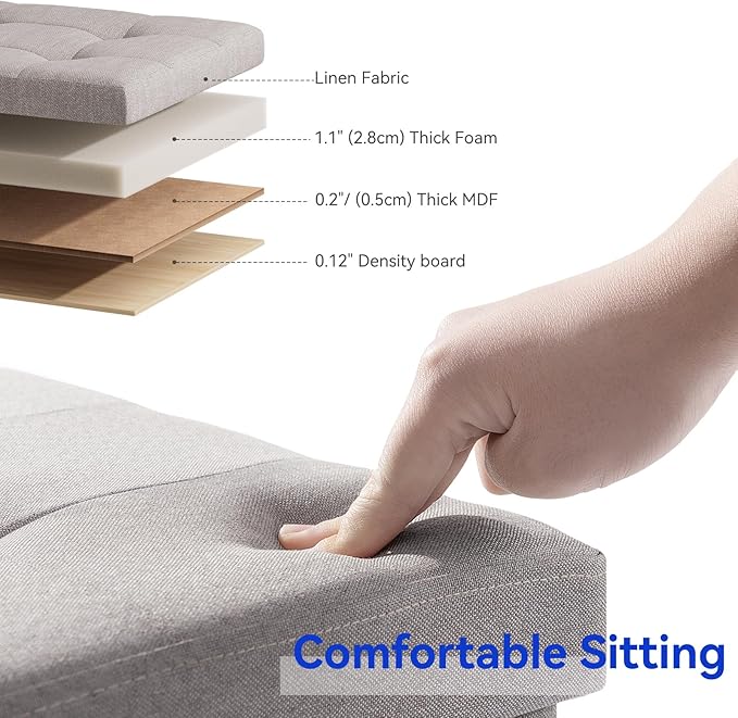 BRIAN & DANY 30 Inches Folding Storage Ottoman Bench, Ottoman - Image 4