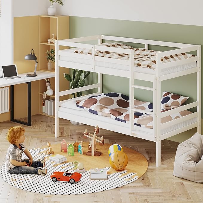 KOMFOTT Wood Bunk Bed Twin Over Twin, Bunk Bed - Image 3