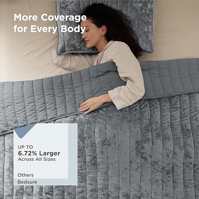 Bedsure Velvet Quilt Queen Size Set - Image 2