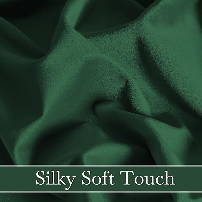 RYB HOME Hunter Green Velvet Curtains 72 inches Length - Image 6
