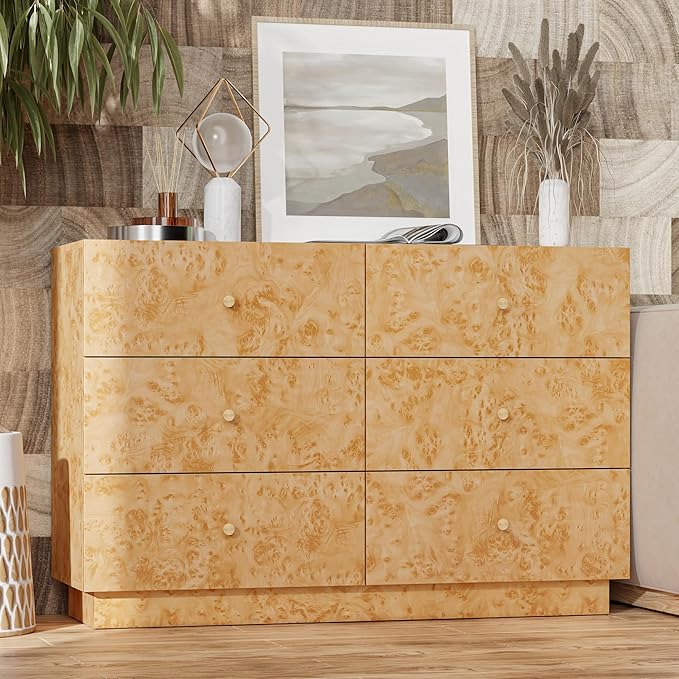 Modern 6 Drawer Dresser Set of 2 - Image 7