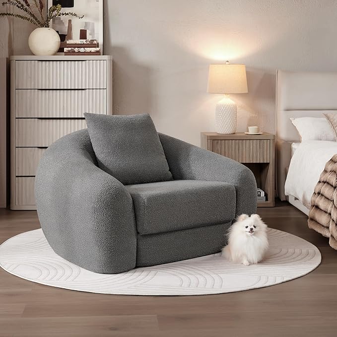 SICOTAS Curved Sofa Couch Bed for Living Room Convertible Futon Cloud Boneless - Image 8
