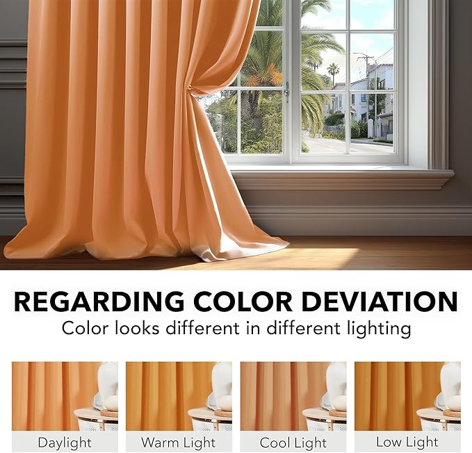 Deconovo Blackout Curtains, Thermal Insulated, W52 x L95 2 Panels, Back Tab - Image 6